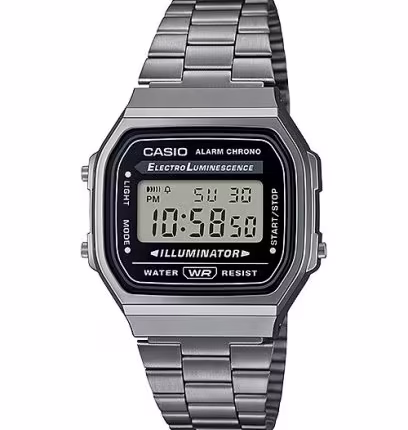 Casio A168WGG-1A Vintage Stainless Steel Band Watch