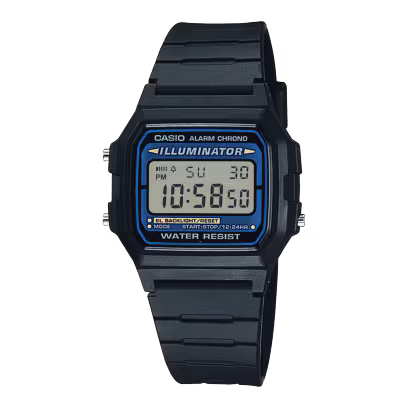 Casio F105W-1A Black and Blue Digital Watch